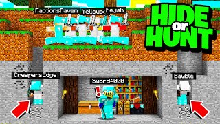 SECRET Minecraft Base vs 20 Minecraft HUNTERS Hide Or Hunt [upl. by Gun30]