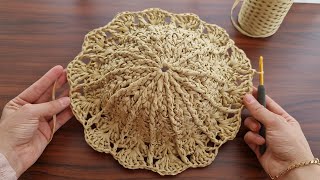 SUPERB BEAUTIFUL😲MUY BONİTO Crochet raffia paper rope beach bag Paper ip plaj çantası crochet [upl. by Hilaria729]