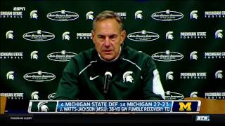 Mark Dantonio Postgame Comments vs Michigan [upl. by Nywroc502]