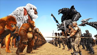 1000 APES vs 1000 HUMANS  EPIC BATTLE🦍 [upl. by Gracia]