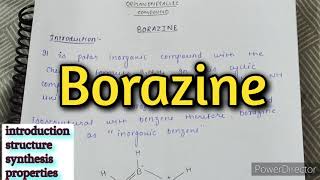 Borazine Borazole inorganic benzene organometallic compound  inorganic chemistry notes [upl. by Jeanne702]