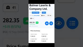 BALMER LAWRIE amp co Ltd EXDATE 19092024 bse nse trending dividend trendingshorts BALMER [upl. by Ahsian121]