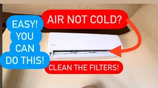 AIR CONDITIONER AIR NOT COLD CLEAN THE FILTERS HERE’S HOW DAIKIN Toshiba Aire LG Etc [upl. by Silverts]