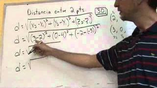 Matemática Básica  Distancia entre 2 pts 3D  Distancia entre dos puntos en el Espacio [upl. by Aras]