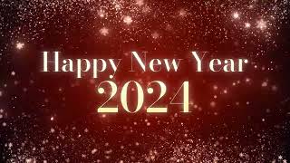 HAPPY NEW YEAR 2024 Video Loop Wallpaper Screesaver Background 1 HOUR red white snow [upl. by Aynat]