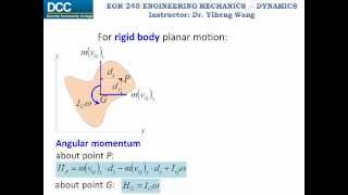 Dynamics Lecture 32 Impulse and momentum for rigid body planar motion [upl. by Hebert464]