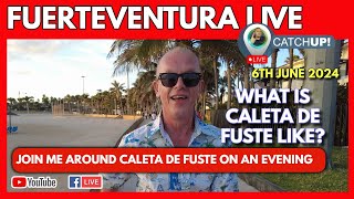 Caleta De Fuste Fuerteventura Spain LIVE CATCHUP  Mr TravelOns Caleta De Fuste Walk At By Night [upl. by Miza]