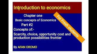 Freshman economics by Afaan oromo Unit 1 part 1 [upl. by Noirad]