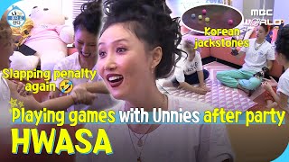 CC HWASA teasing Narae amp Hyejin Unnies with a game🤣HWASA [upl. by Atikat]