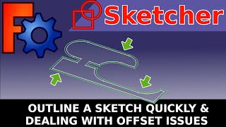 FreeCAD Sketcher  Offset  Outline Geometry and Problems and Fixes Converting to a Sketch [upl. by Yeneffit206]