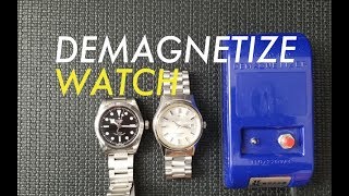 HD How to use Demagnetizer Seiko Rolex Automatic Mechanical watch Demagnetize Omega [upl. by Nhabois]