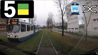 🚊 GVB Amsterdam Tramlijn 5 Cabinerit Amstelveen Stadshart  Centraal Station Drivers view POV 2017 [upl. by Brookner]