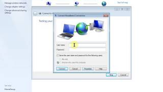 How to setup broadband connection in win 7 [upl. by Ardnua45]