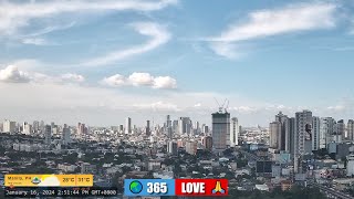 PHILIPPINES Live Camera Jan 16 2024 TUE 1200PM EDSA Manila Skyline Weather Sunset CAM [upl. by Ramilahs]