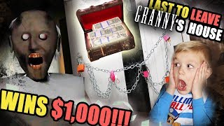 Last to Leave Grannys LOCKED House Wins 1000 Dollars CASH  Grannys House Game In REAL LIFE [upl. by Pippo]