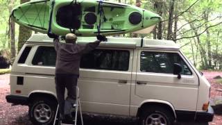 VW Syncro Vanagon with Thule Hulivator Kayak Canoe Lift Rack [upl. by Dorca]