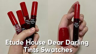 Etude House Dear Darling Tint Swatches ❤️ [upl. by Sims]