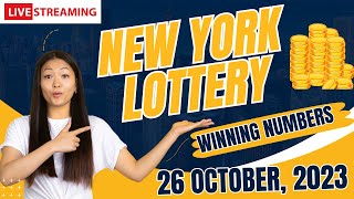 New York Evening Lottery Results  Oct 26 2023  Numbers  Win 4  Take 5  NY Lotto  Powerball [upl. by Burrows928]