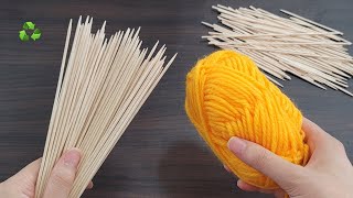 INCREDIBLE How to make money with wood stick and yarn at home  DIY recycling craft ideas [upl. by Hcurob852]