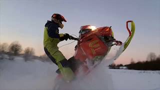 Покатушки на горном снегоходе SkiDoo Freeride 800 [upl. by Atteuqahs]