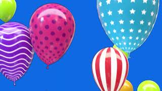 Multicolor balloon flying green screen video you tub [upl. by Ahsinek]