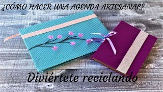 DIY TUTORIAL de COMO HACER una AGENDA LIBRETA o DIARIO ARTESANAL desde 0  ENCUADERNACIÓN y COSIDO [upl. by Allyn]