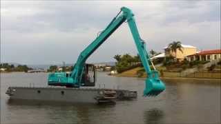 EIK AM140 amphibious excavator  Swamp buggy [upl. by Aehsan]