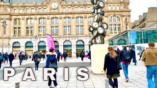 Paris France  Walking Around Gare SaintLazare  Paris Walking Tour 4K [upl. by Ahtanamas]