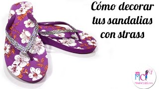 Sandalias con pedrería  Cómo decorarlas con Strass [upl. by Airalav]