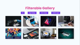 Make Portfolio Filterable Image Gallery With HTML CSS amp JavaScript  Filterable Gallery [upl. by Korwin]