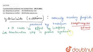 Cycloheximide actidione was isolated from [upl. by Comyns994]