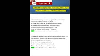 Certified Nursing Assistant Prometric Written Exam 2024 2025 Actual Questions and Verified Answers [upl. by Eiggep]