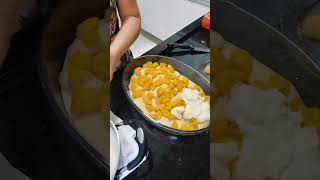 Pavê de pêssego 🍑 food cozinheira pavê pessego receita interior youtubeshorts [upl. by Julide]