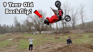 9 Year Old Backflips Dirt Bike YOUNGEST EVER  Buttery Vlogs Ep191 [upl. by Beaston133]