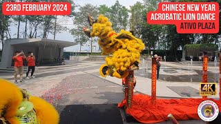 2024 Chinese New Year Acrobatic Lion Dance  Ativo Plaza  Xuan Long Dragon And Lion Dance Rawang [upl. by Lamok]