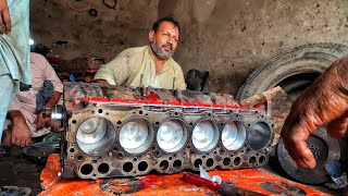 Rebuild Inline 6 Cylinder Diesel Engine of Bedford Dump Truck  Overhauling and Repairing Engine [upl. by Stepha634]