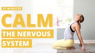 Calm The Nervous System  30minute yoga class to activate the vagus nerve to feel relaxed [upl. by Yanrahs]