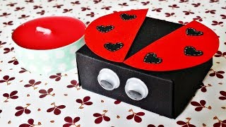 Basteln Marienkäfer Teelicht Verpackung  Ladybug Candle Light Box [upl. by Zumstein]