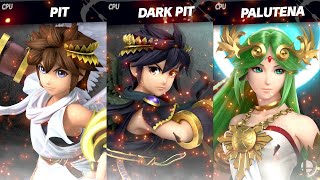 Pit vs Dark Pit vs Palutena Kid Icarus [upl. by Okechuku]