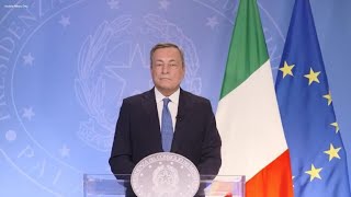 Festa nazionale ucraina Draghi quotVostro coraggio ispirazione Italia vi è vicinaquot [upl. by Dulla]