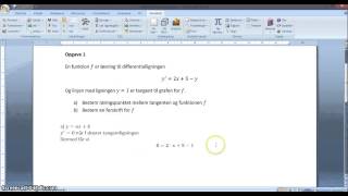 Differentialligning løses med WordMat [upl. by Luy]