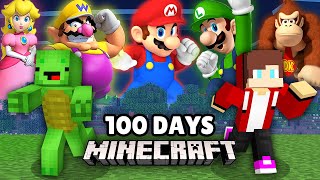 JJ and Mikey Survived 100 Days from MARIO in Minecraft Maizen [upl. by Ahsiner]