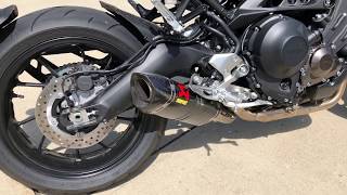 Yamaha MT 09 FZ 09 Akrapovic exhaust install and SOUND [upl. by Odelia]