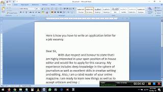 Application letter for a job vacancy [upl. by Persson855]