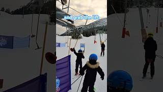 How to use the drag lift skiing kids parenting [upl. by Ezra]