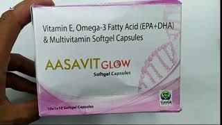 Aasavit Glow Softgel Capsules  Aasavit glow Capsule Uses Side effects benefits dosage review Hindi [upl. by Enihsnus130]