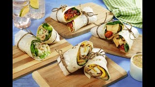 4 Wraps para Llevar  LUNCHES fáciles para el TRABAJO o ESCUELA [upl. by Hylan]