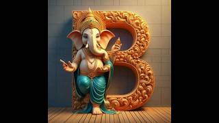 AI quotBquot LETTER DESIGN WITH GANESHA [upl. by Leopoldeen]