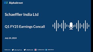 Schaeffler India Ltd Q1 FY202425 Earnings Conference Call [upl. by Breen]