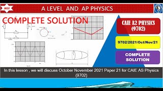 CIE A Level Physics Paper 2 October November 2021 Paper 219702ON21P21Detailed and Full Solution [upl. by Nosidda151]